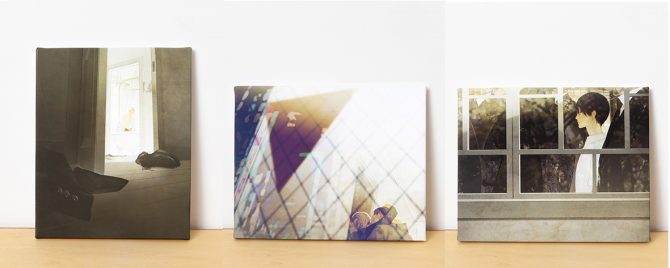 直筆サイン入り 旧都なぎ キャンバスアート2種 作品集 ステッカー2種