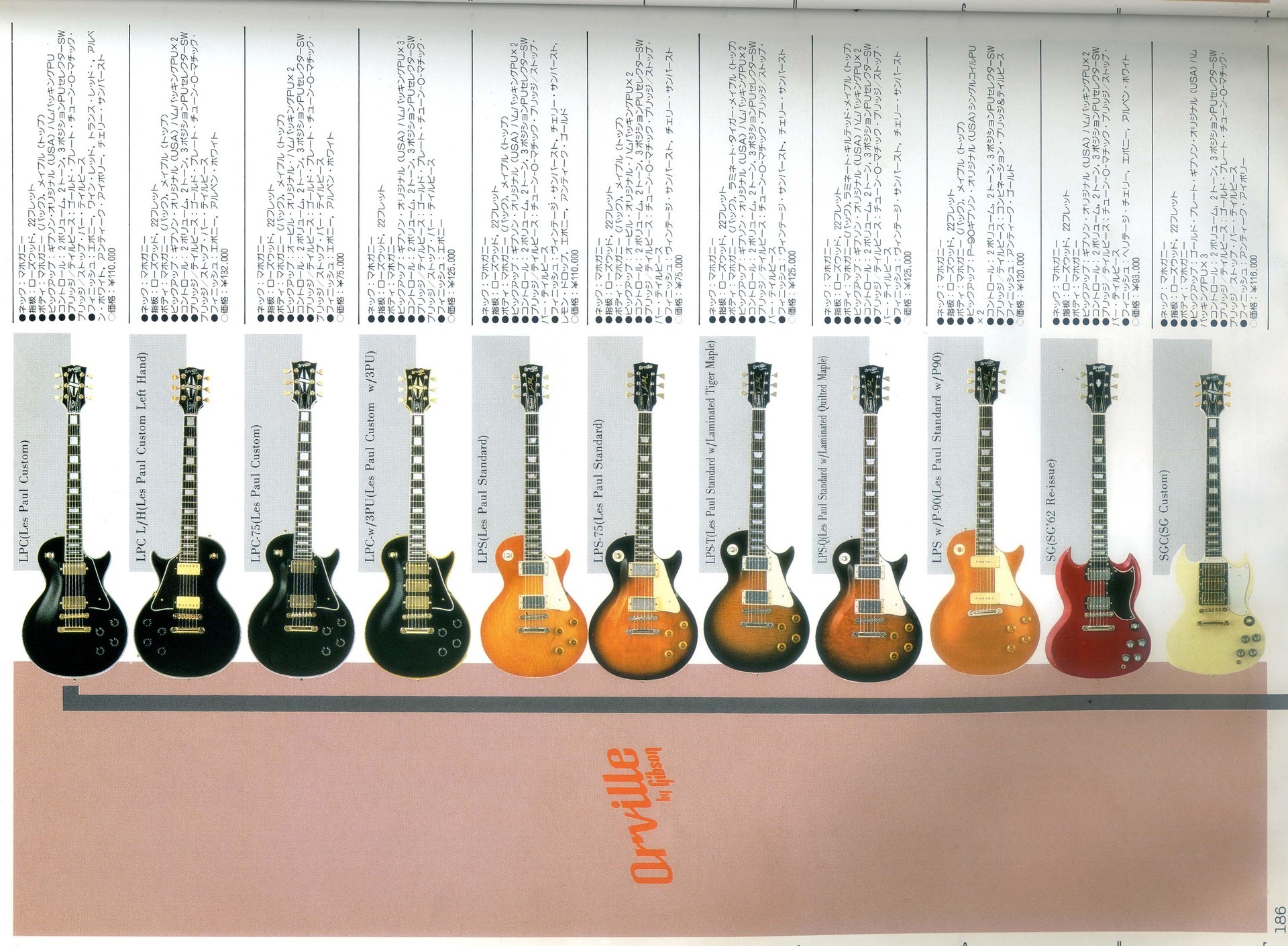 1993年 Orville by Gibson （オービル） カタログ - ビンテージギター