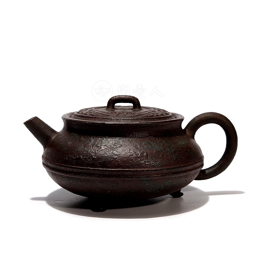 水注朱泥桃型水差し 猿紋 書道道具 古玩 唐物 中国 古