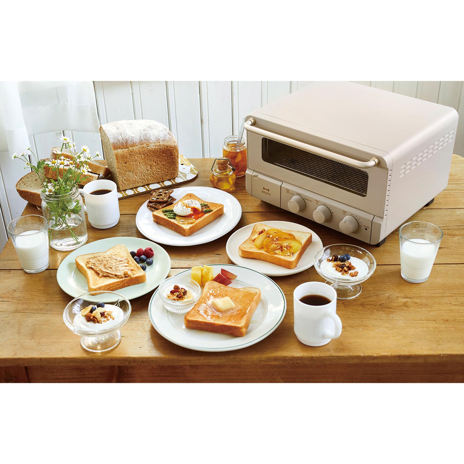 BRUNO スチーム＆ベイクトースター グレージュ 電子レンジ オーブン