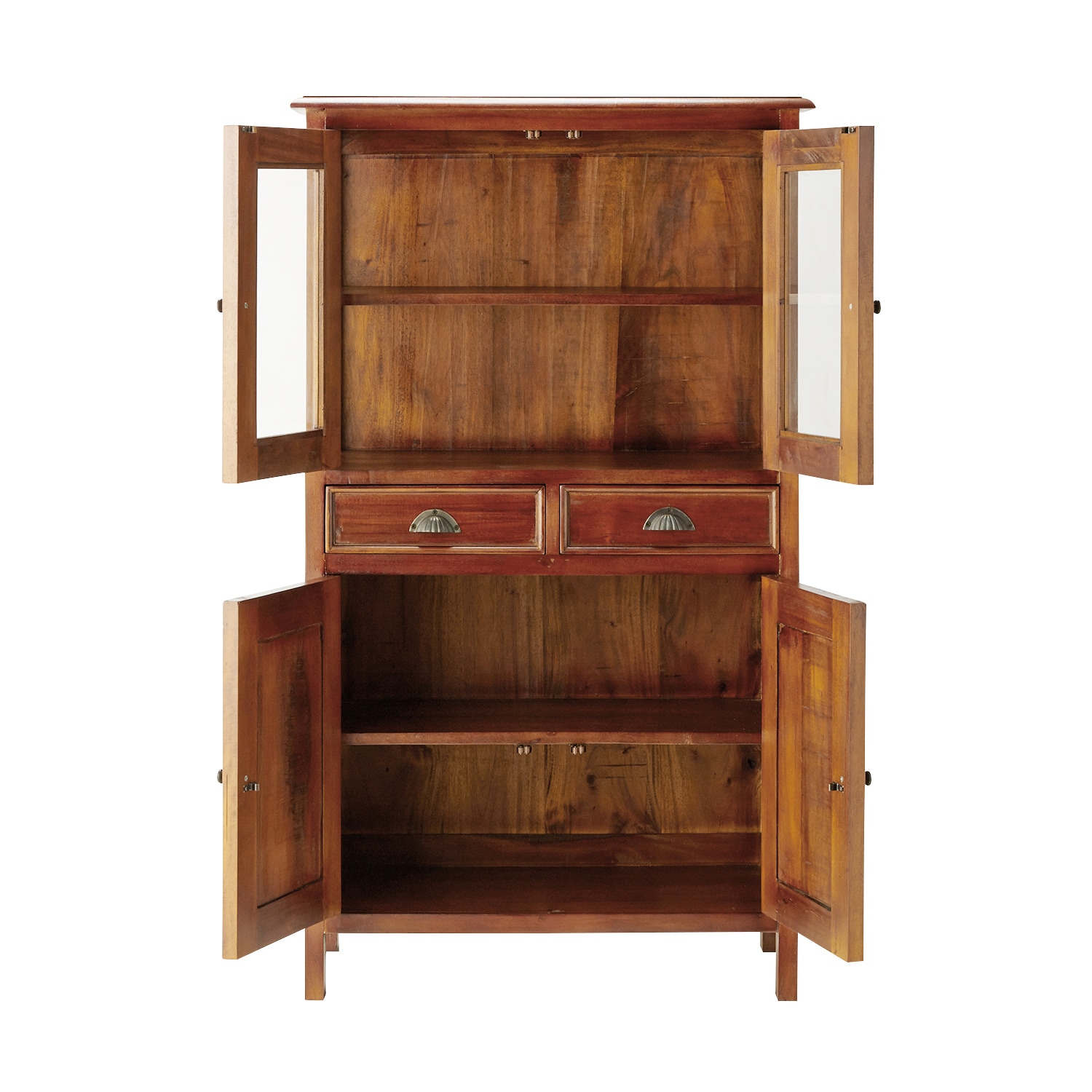 天然木マホガニー材のハイキャビネット（キャビネット/リビングボード