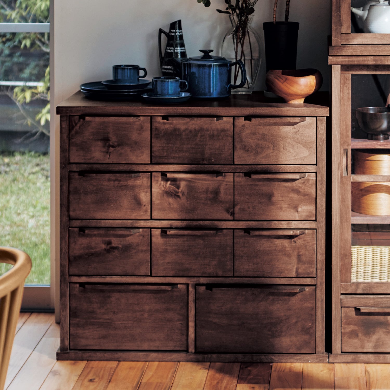 3/16まで大型送料無料】 あたらしくて懐かしい。薬箪笥風チェスト ＜幅