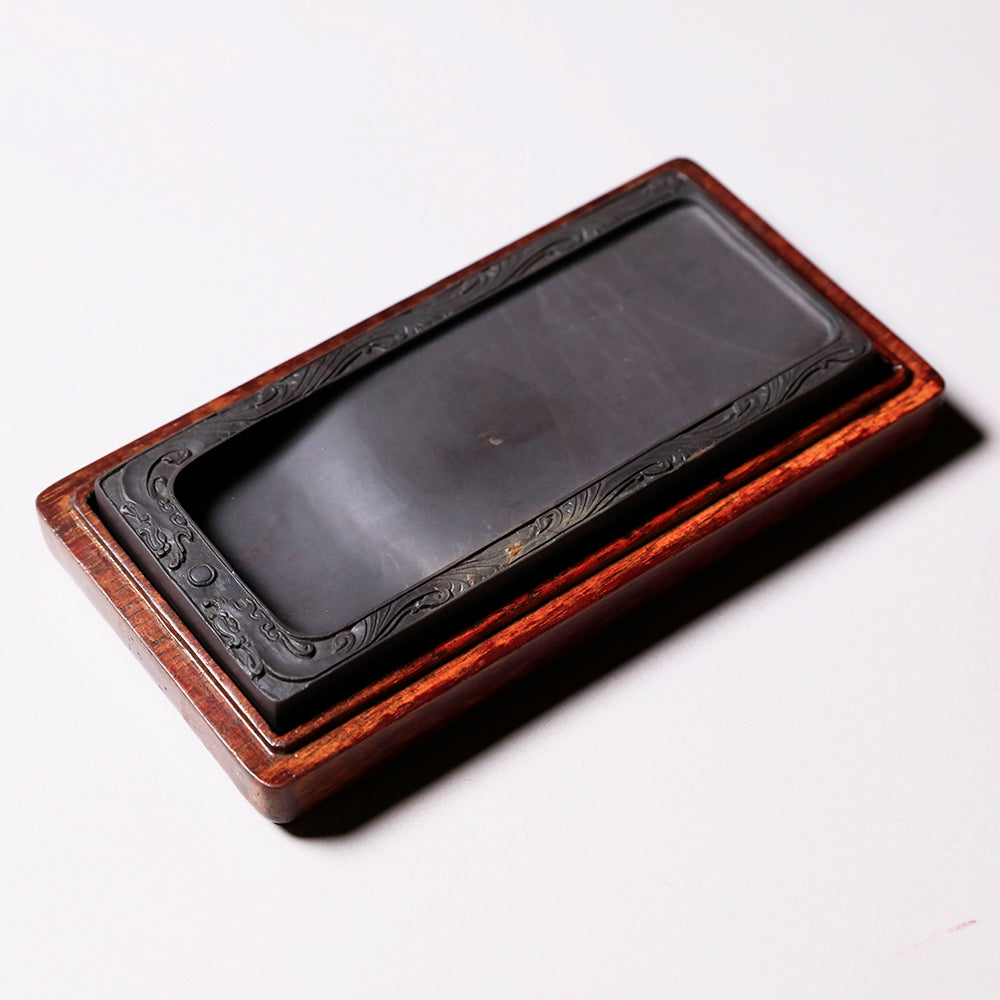 装飾的な硯 端渓硯？ ⭕️中国端渓硯 太史研 綺麗な石紋と11眼柱 個性