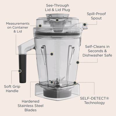 Vitamix 48 Ounce Blender Container with SELF DETECT Clear 063852