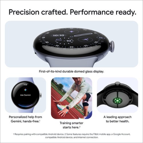 Google Pixel Watch 4 (41mm) Wi Fi Polished Silver Case Iris Band