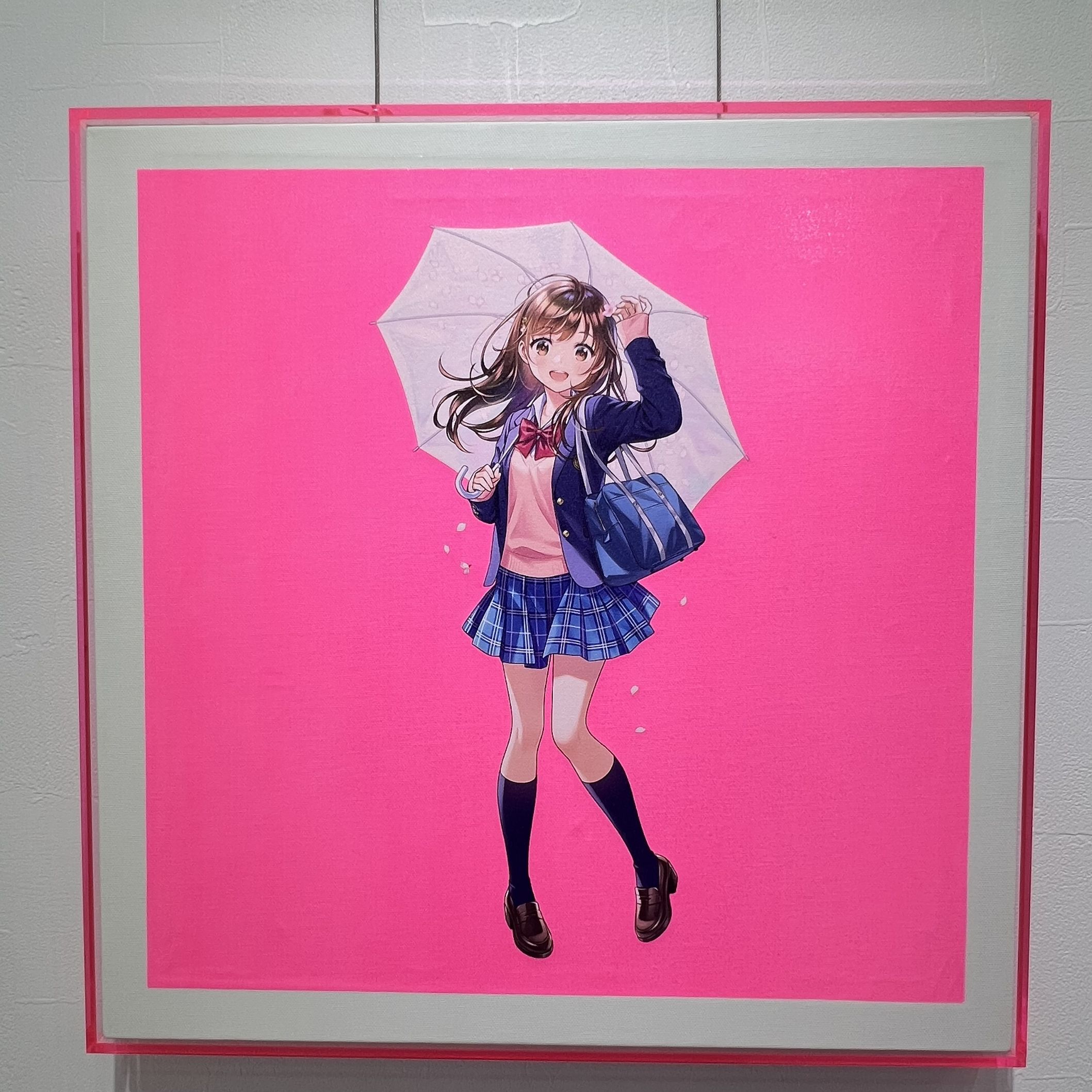 展示現品】蛍光UVプリントシルクスクリーンキャンバス『桜降る季節 B