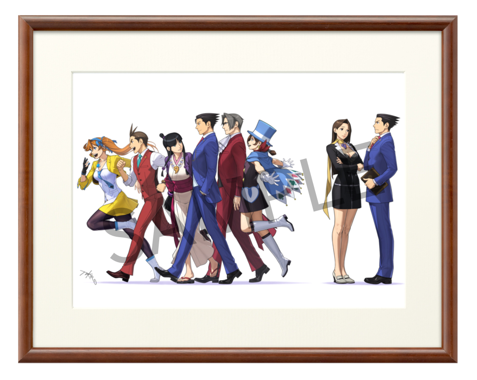 逆転裁判15周年記念「逆転裁判画廊」 グラフィックアート 額縁 逆転