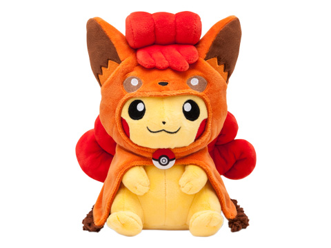 ロコンポンチョのピカチュウのグッズ登場。人が着れるロコンのフード