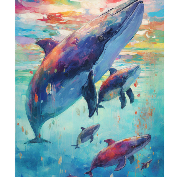 水晶絵 アートパネル クジラ くじら 鯨 クリスタル 絵画 アート 海