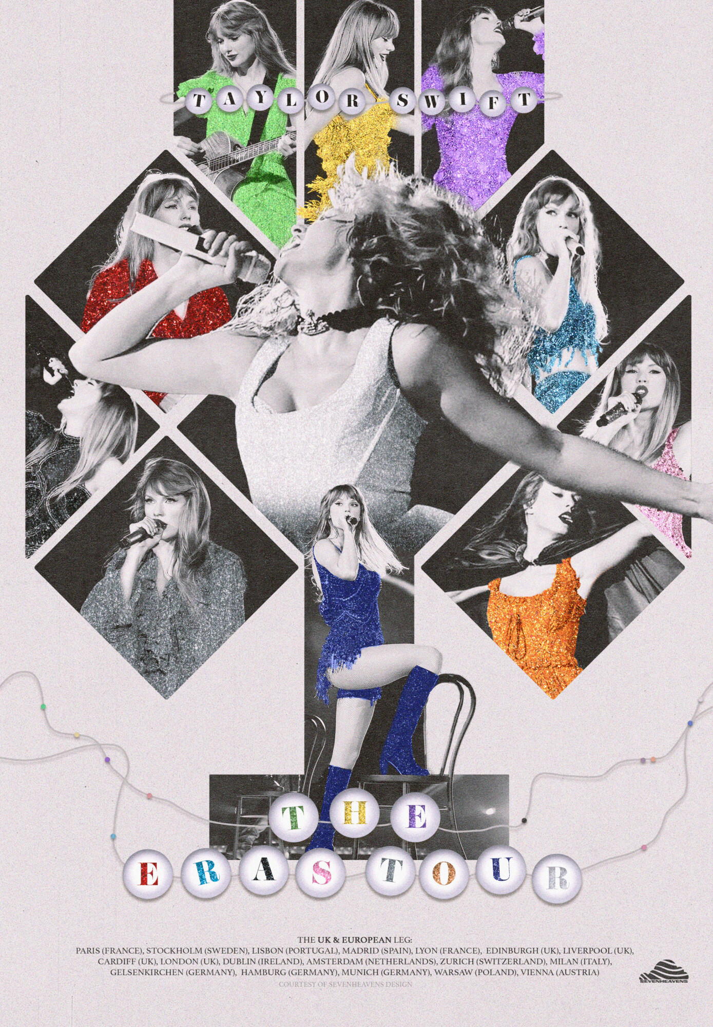 ミュージシャン THE ERAS TOUR LITHOGRAPH POSTER REPRINT