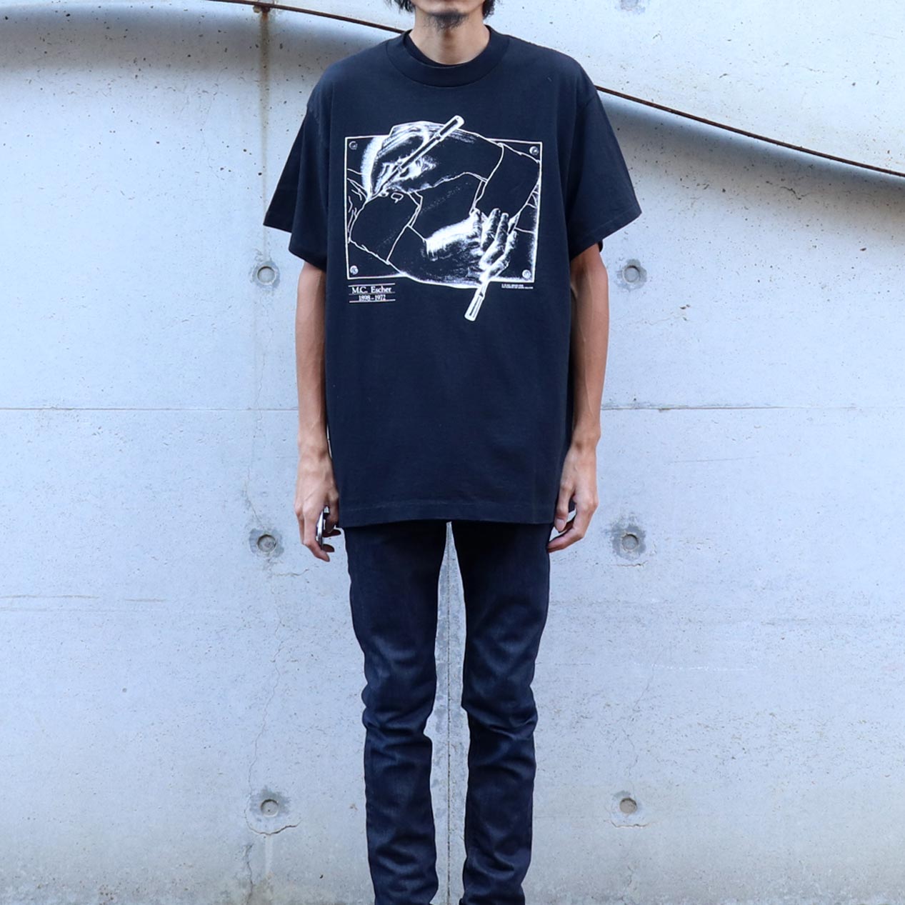 POST JUNK / 90's M.C. ESCHER ”描く手” アートTシャツ [デッド