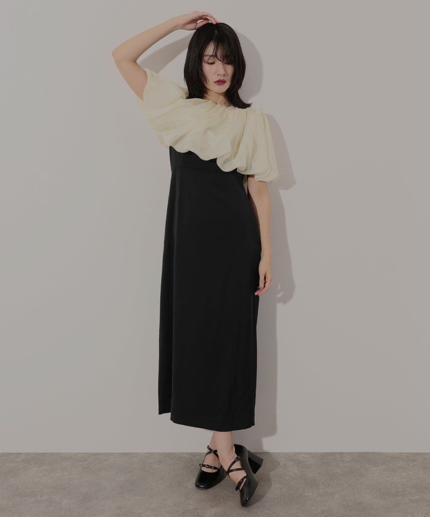 ANDRESD ドレス balloon hemline dress ⁄ バルーンヘムラインドレス