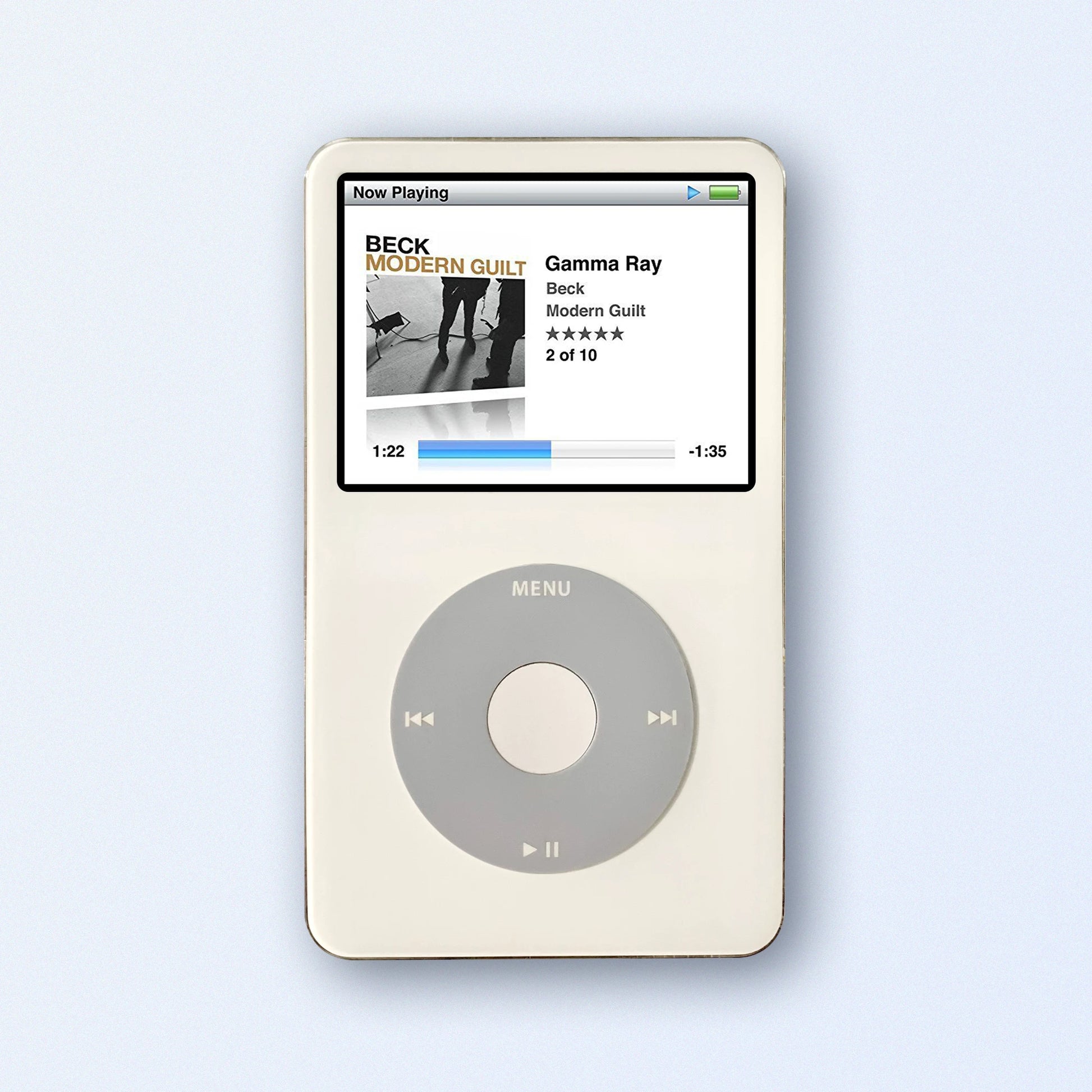 White Apple iPod Classic 5th Generation upgraded with SDXC Card
