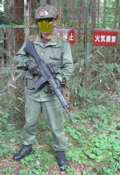 陸自 空挺団仕様 65式OD作業服上下＆専用ズボンベルト 陸上自衛隊