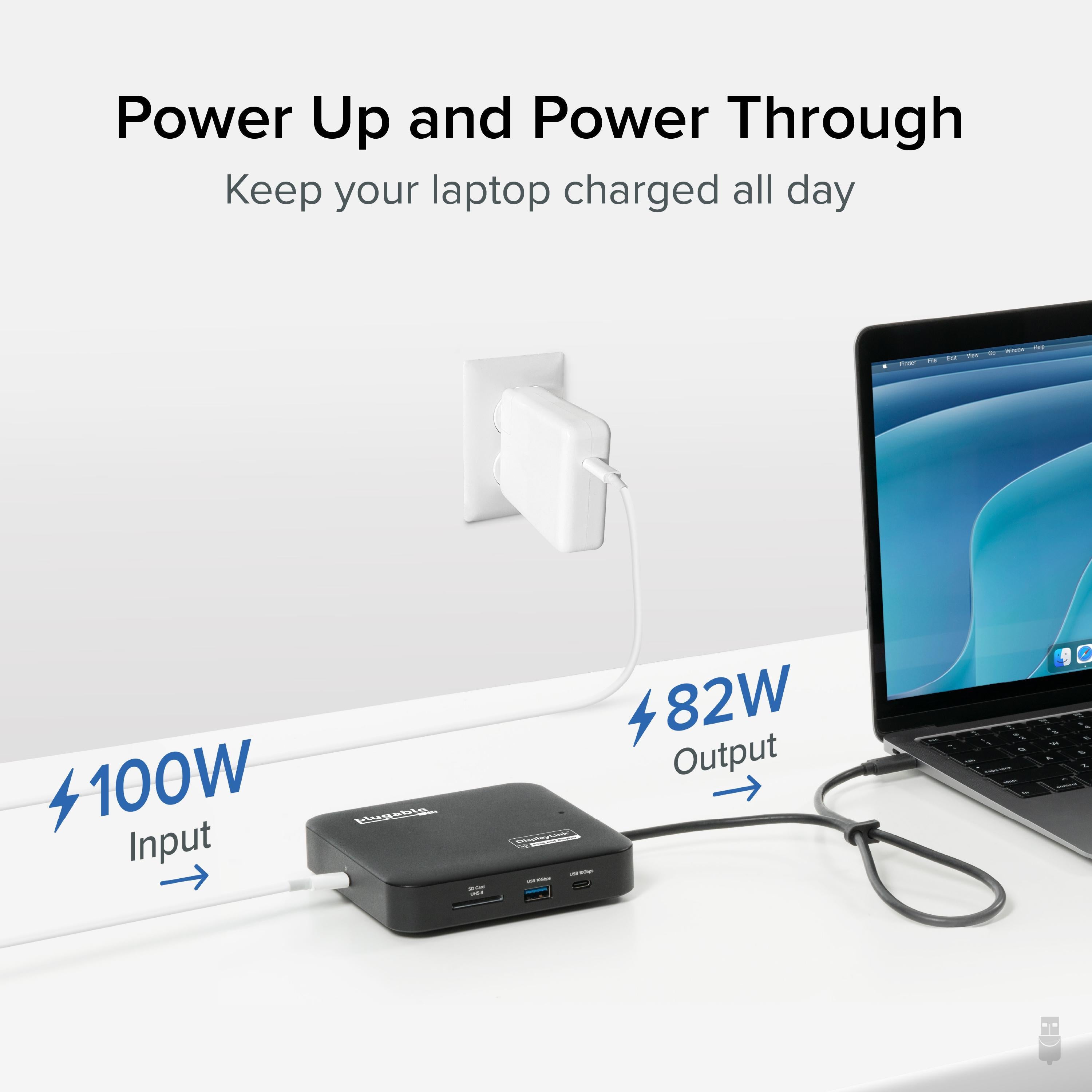 Plugable USB-C Dual HDMI Docking Station, 100W Pass Through