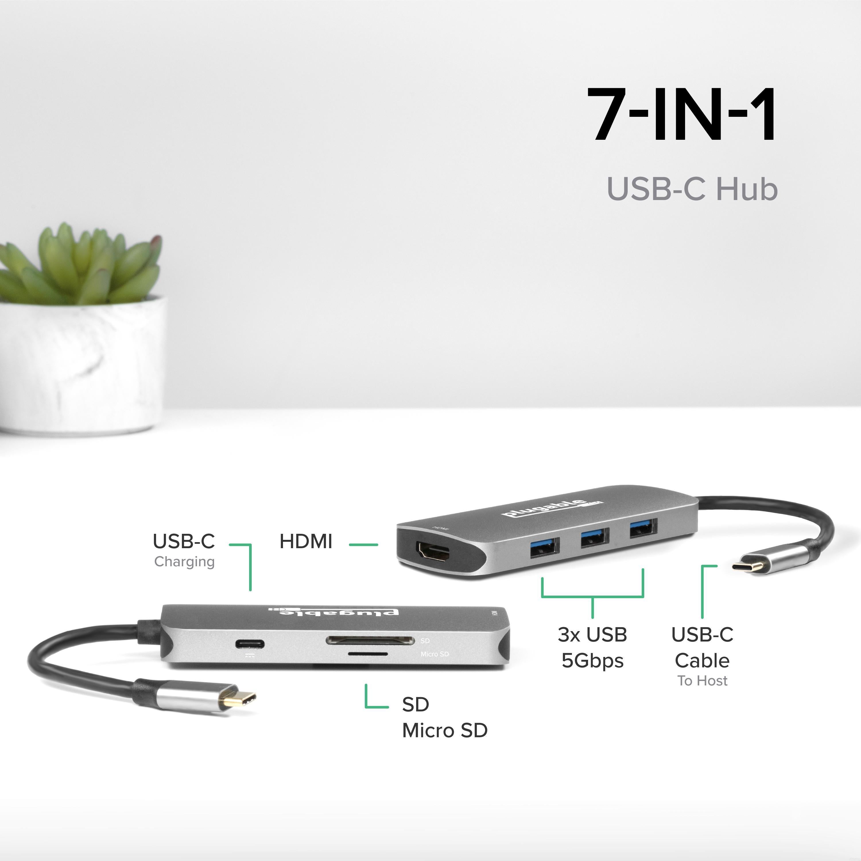 Plugable USB-C 7-in-1 Hub ~ Plugable Technologies