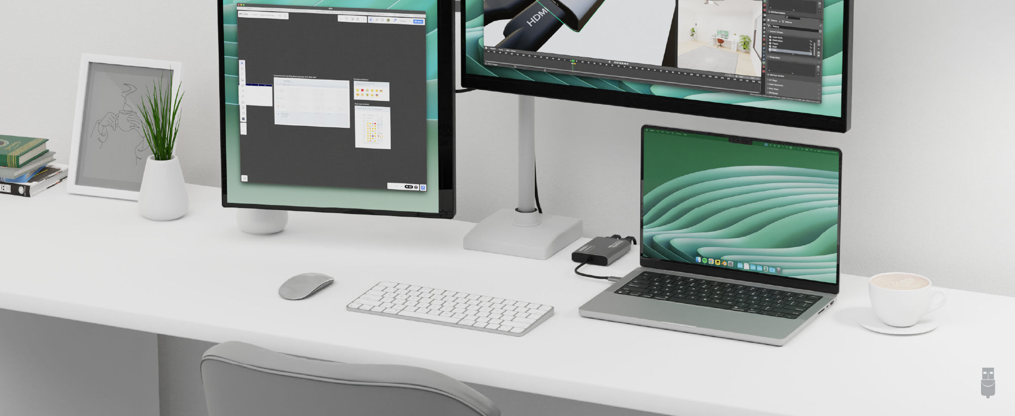 Plugable USB C to HDMI Adapter, Dual Monitor 4K 60Hz for Apple Mac