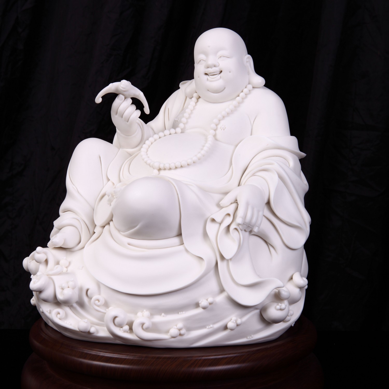 彌勒佛 陶瓷 德化窯 時代物 中國古玩 古美術 何朝宗印在銘 彌勒佛 陶瓷