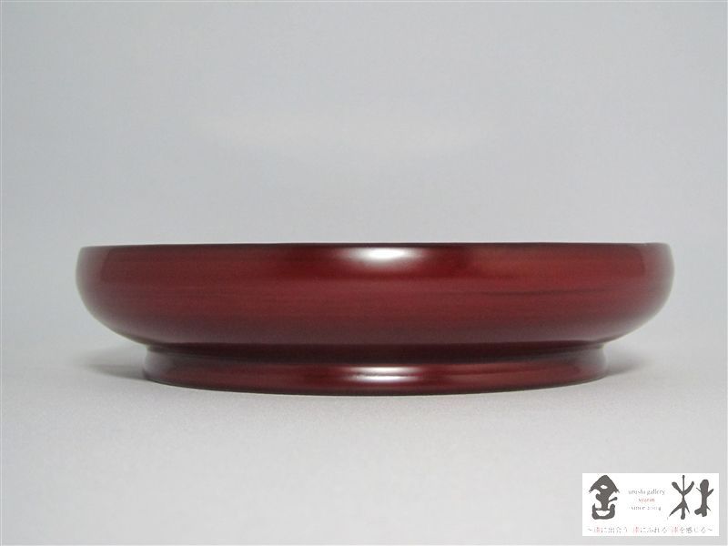 赤木明登作 奥羽椿皿 5寸 赤 156×35mm