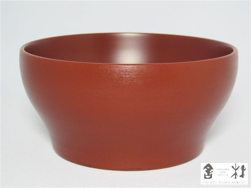赤木明登作 正法寺椀 中 赤 130×65mm 500cc