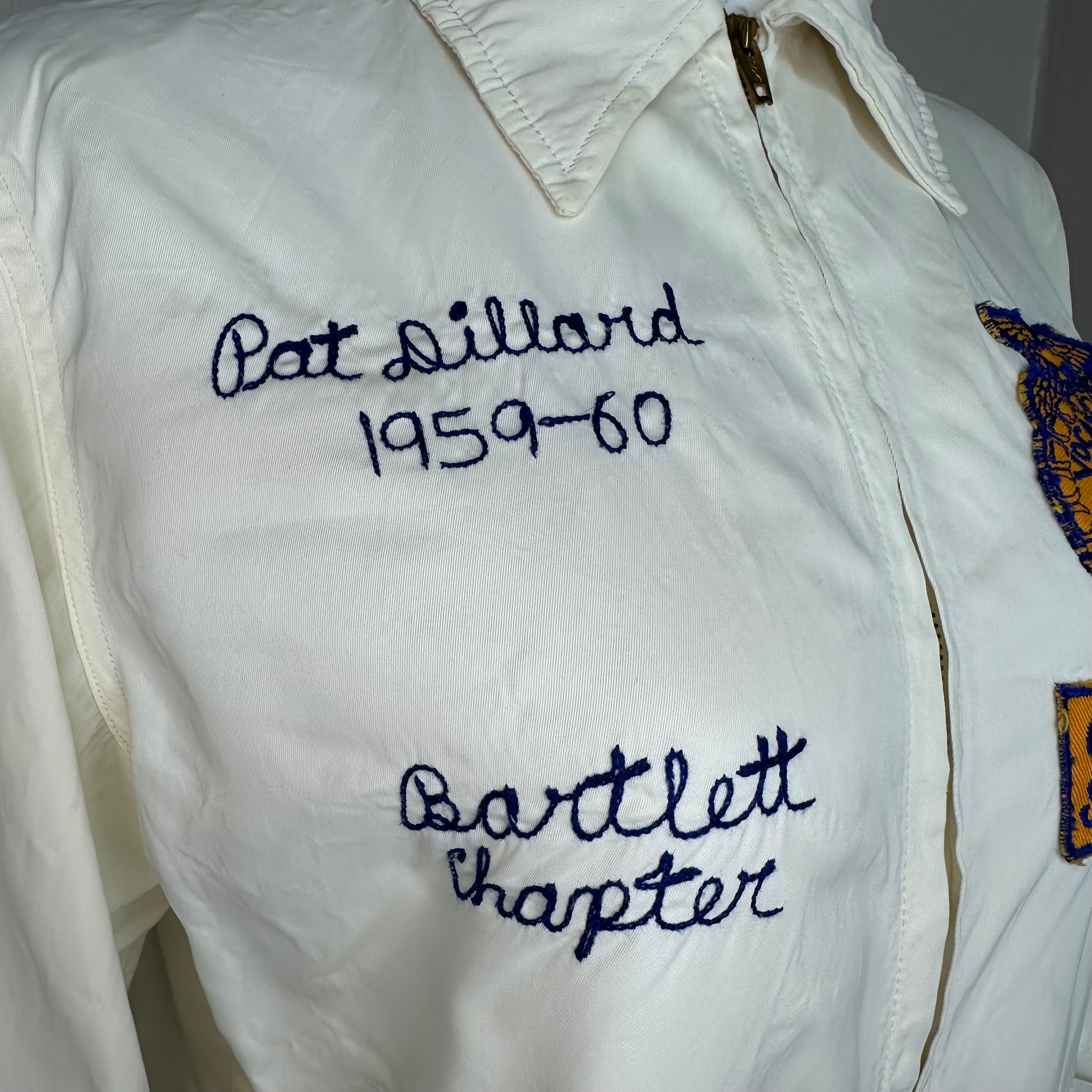 1950s White FFA Sweetheart Jacket, Champion Size M, Bartlett