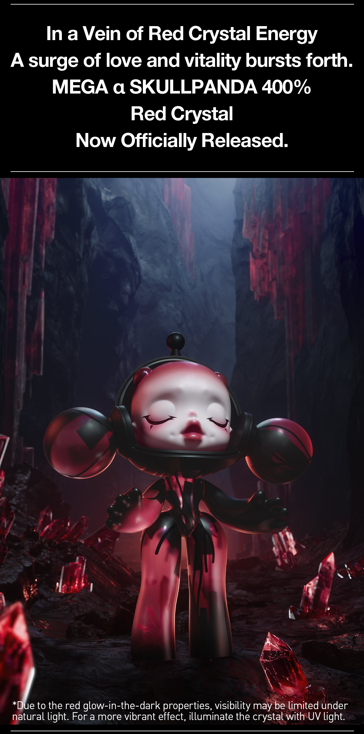 MEGA α SKULLPANDA 400% Red Crystal - POP MART (United States)