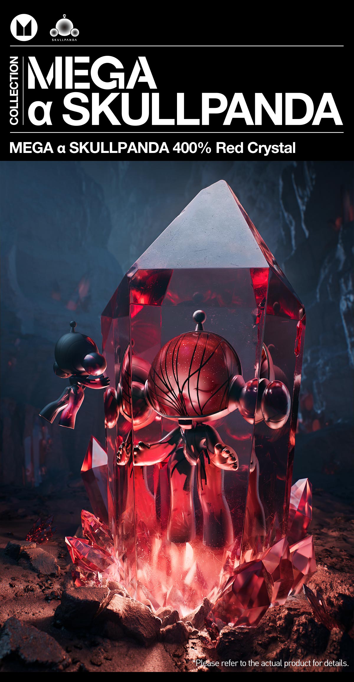 MEGA α SKULLPANDA 400% Red Crystal - POP MART (United States)
