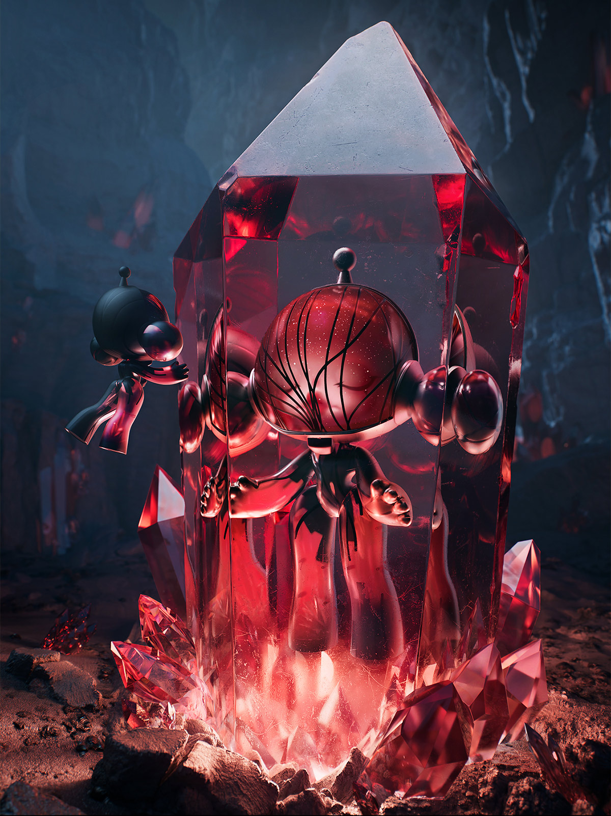 MEGA α SKULLPANDA 1000% Red Crystal - POP MART (Czech Republic)