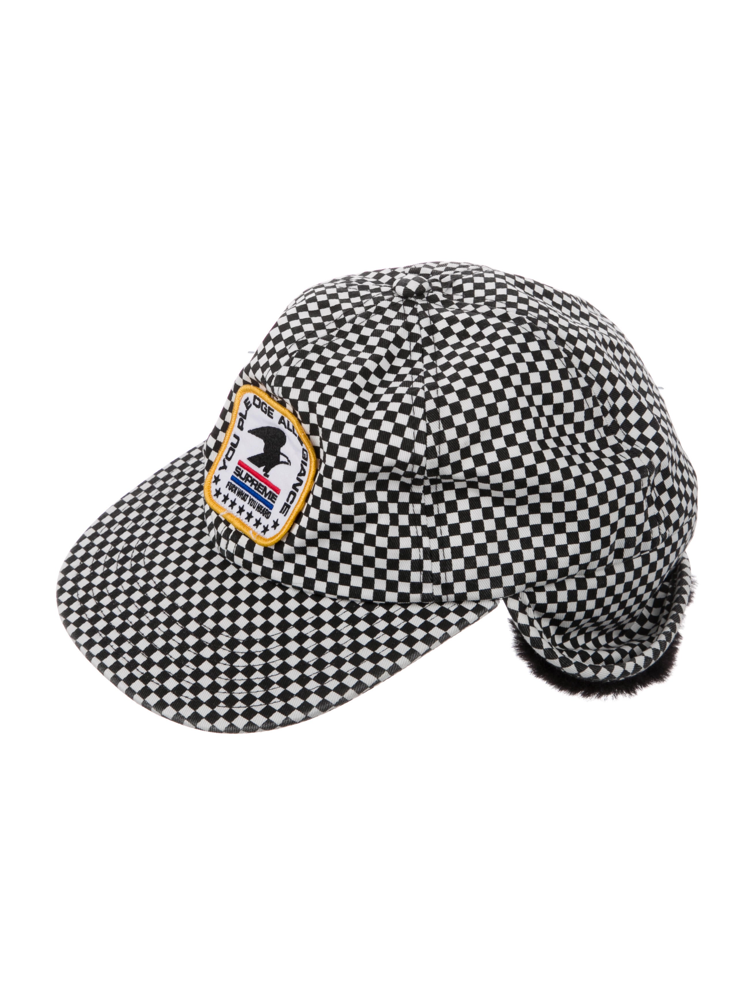 Supreme Pledge Allegiance 6-Panel Checkerboard - Black Hats