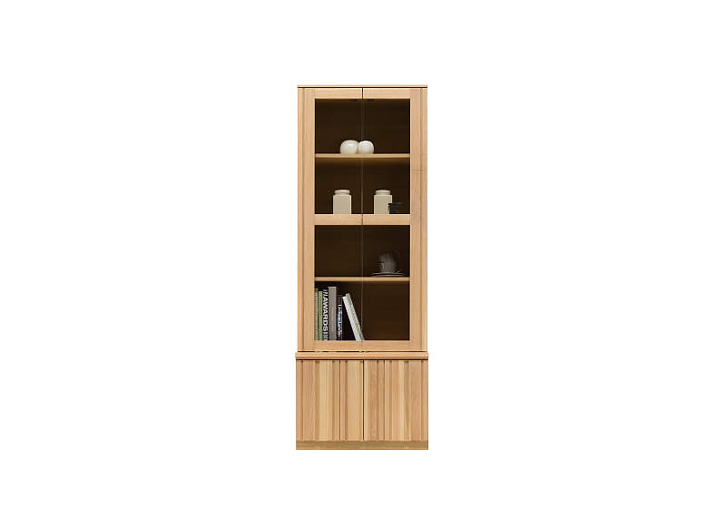 カリモク家具 コーナーキャビネット ガラス扉 棚板3枚付き 高級家具