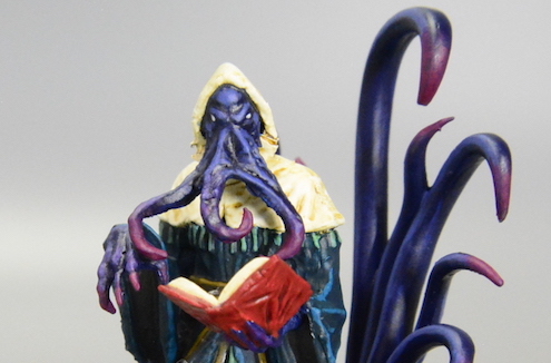 究極に邪悪カッコいい、タコ魔道士のミニチュアをペイントする