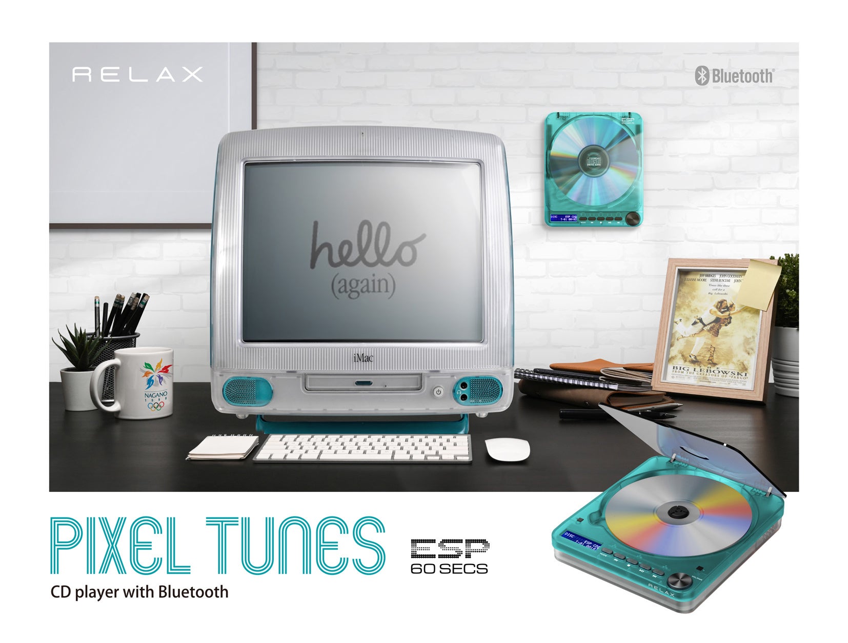 レトロフューチャーなBluetooth対応CDプレーヤー「RELAX PIXEL TUNES