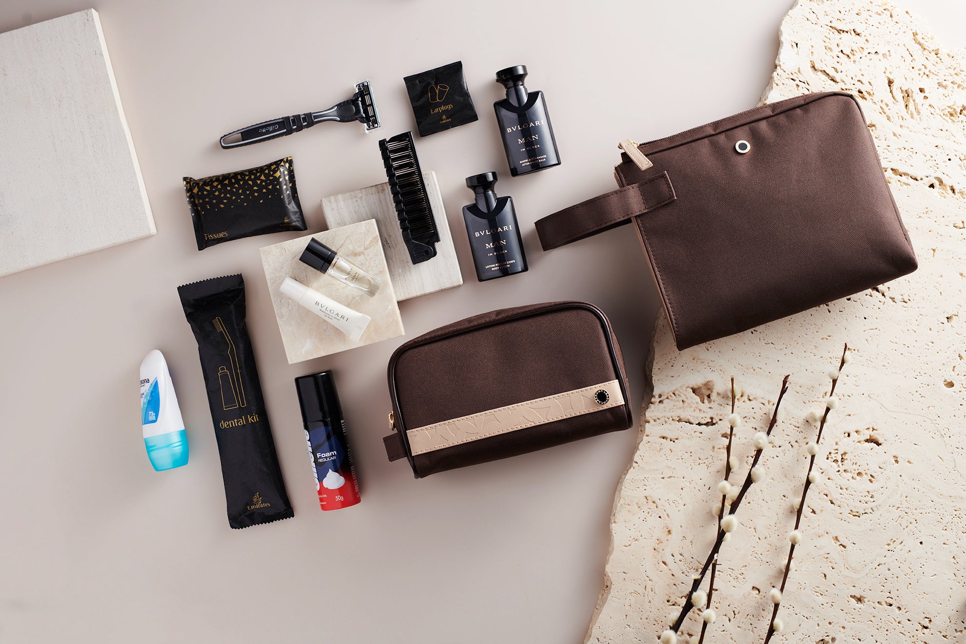 エミレーツ航空 ファーストクラス ブルガリポーチ BVLGARI その他特典