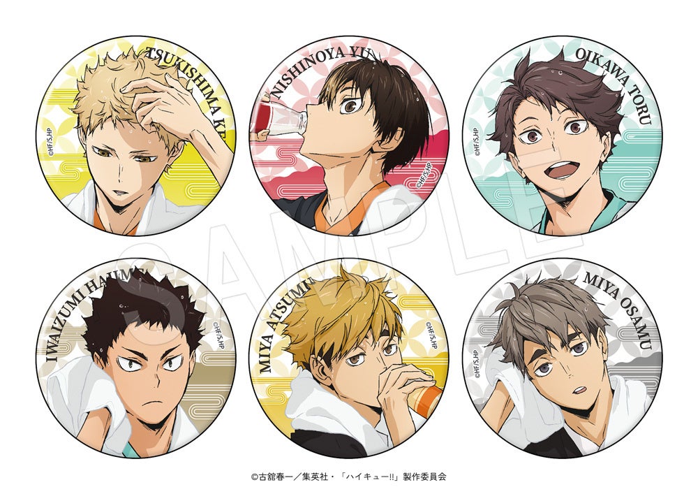 ハイキュー!! 極楽湯 缶バッジ 岩泉一 ハイキュー!! 極楽湯 及川徹 岩泉一