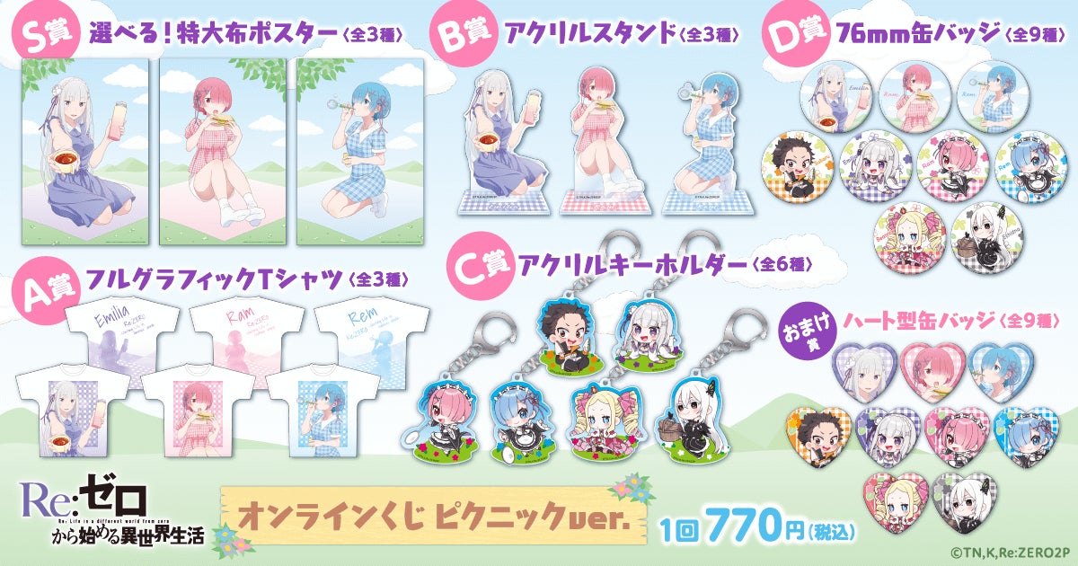 Re:ゼロから始める異世界生活」より、ピクニックがテーマのエミリア