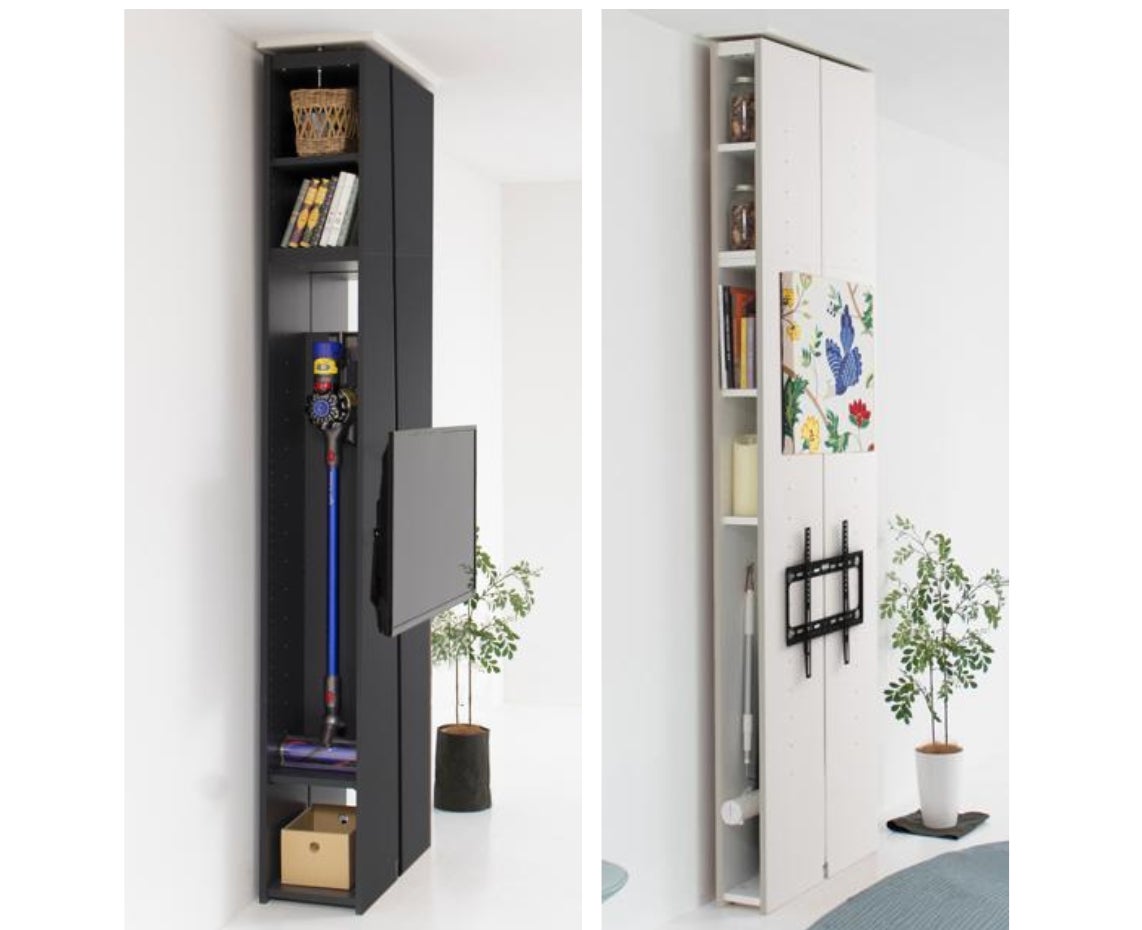 突っ張り壁面収納Nポルダ 壁寄せTVユニットセット(幅160cm ミドル