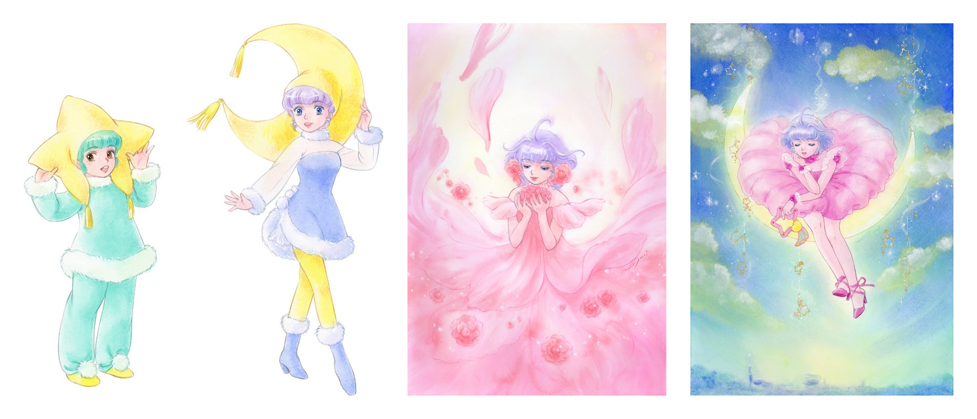 魔法の天使 クリィミーマミ B2ポスター③ 高田明美 mami_hanga_Feather