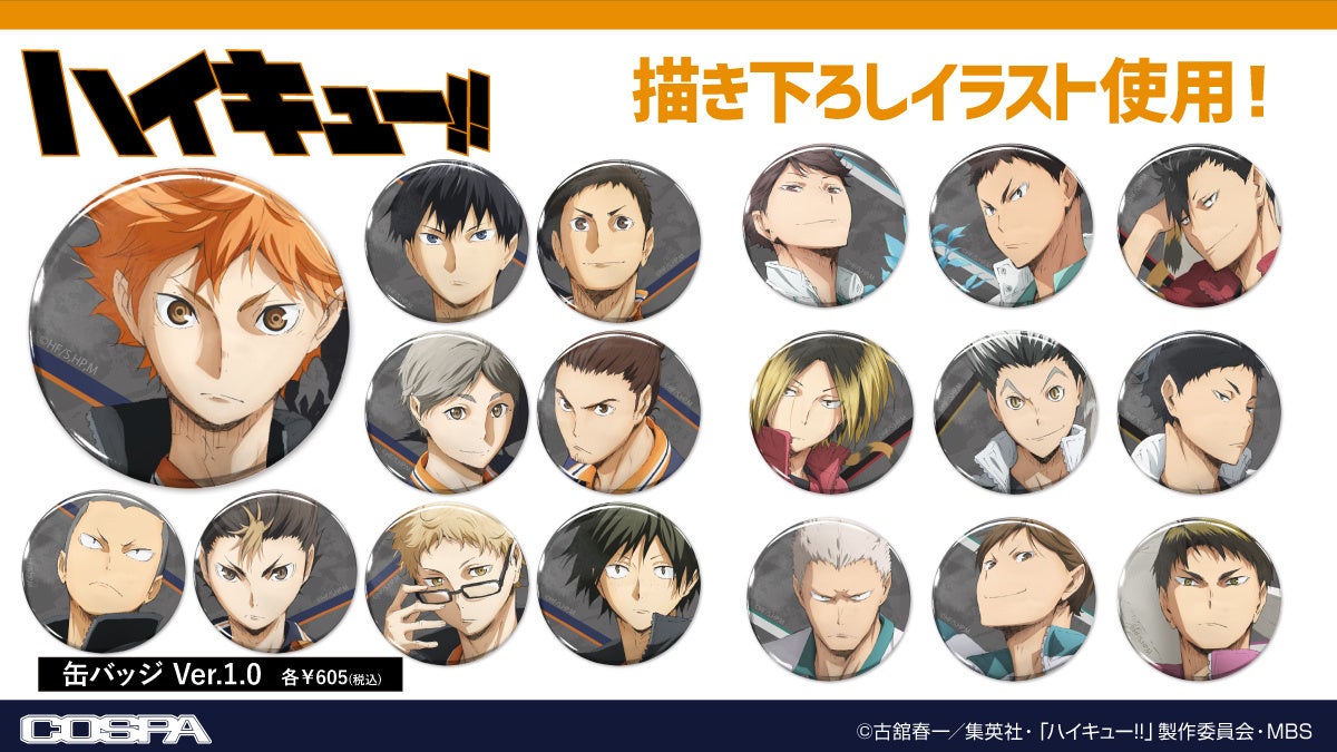 ハイキュー 名場面缶バッジ 烏野高校 日向 影山 菅原 月島 12種