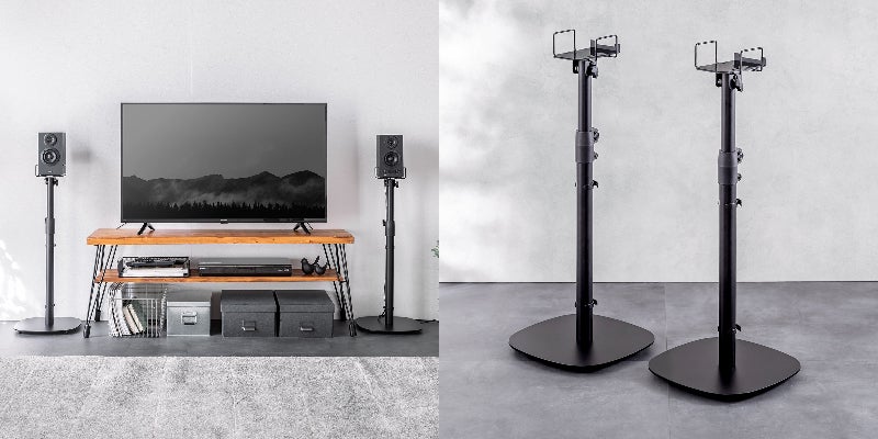 高さ・角度が調整可能なフロアー用小型スピーカースタンドを発売