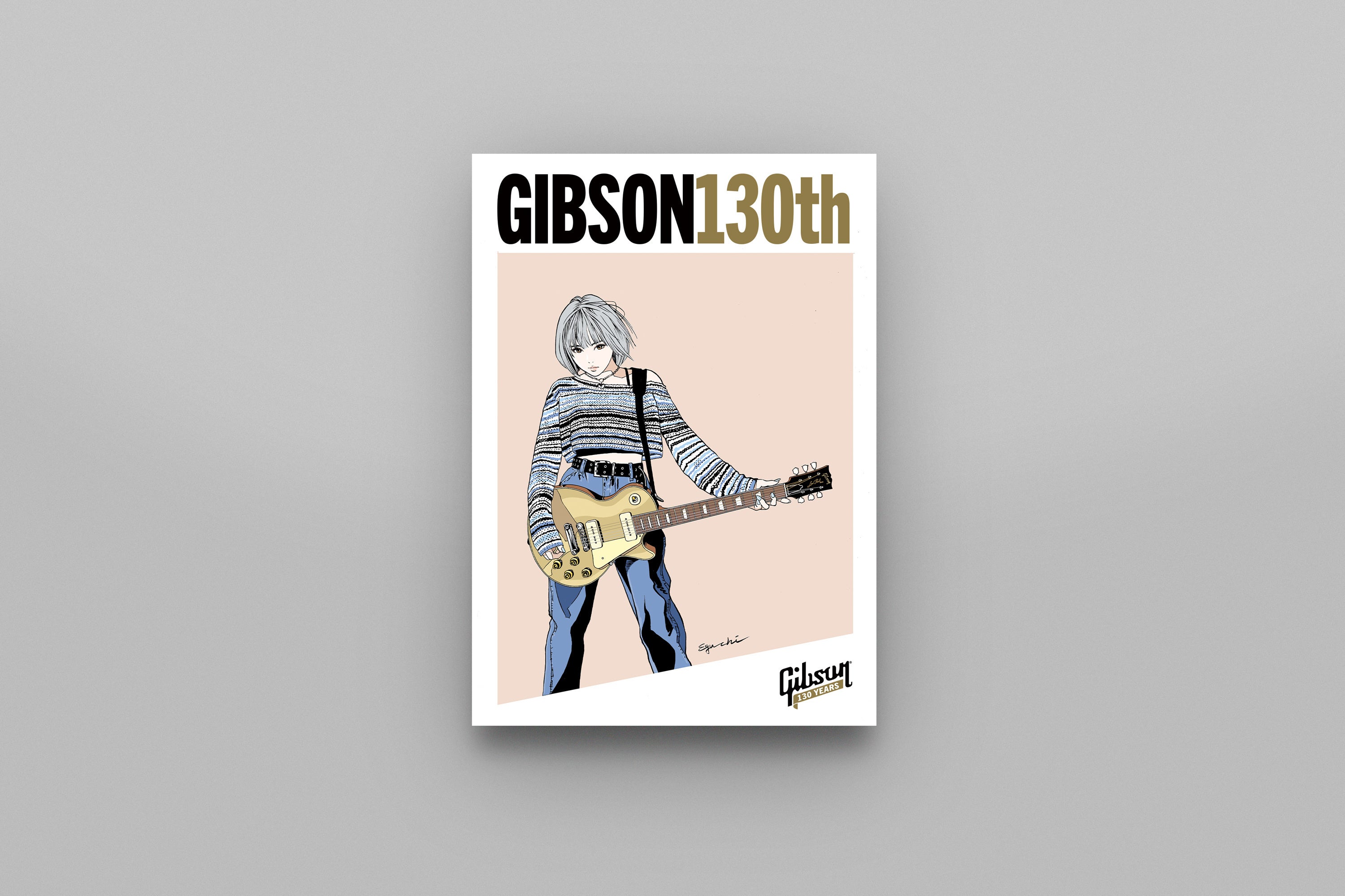 イラストレーター／漫画家・江口寿史が描く、ギブソン130周年記念