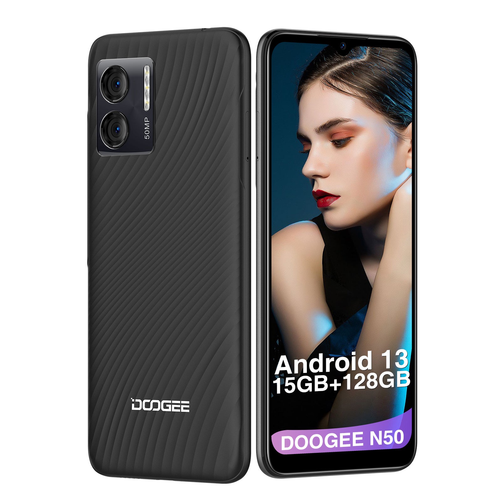 50%オフ確定】DOOGEE N50 SIMフリー4Gスマホ 超大メモリ15GB+128GB