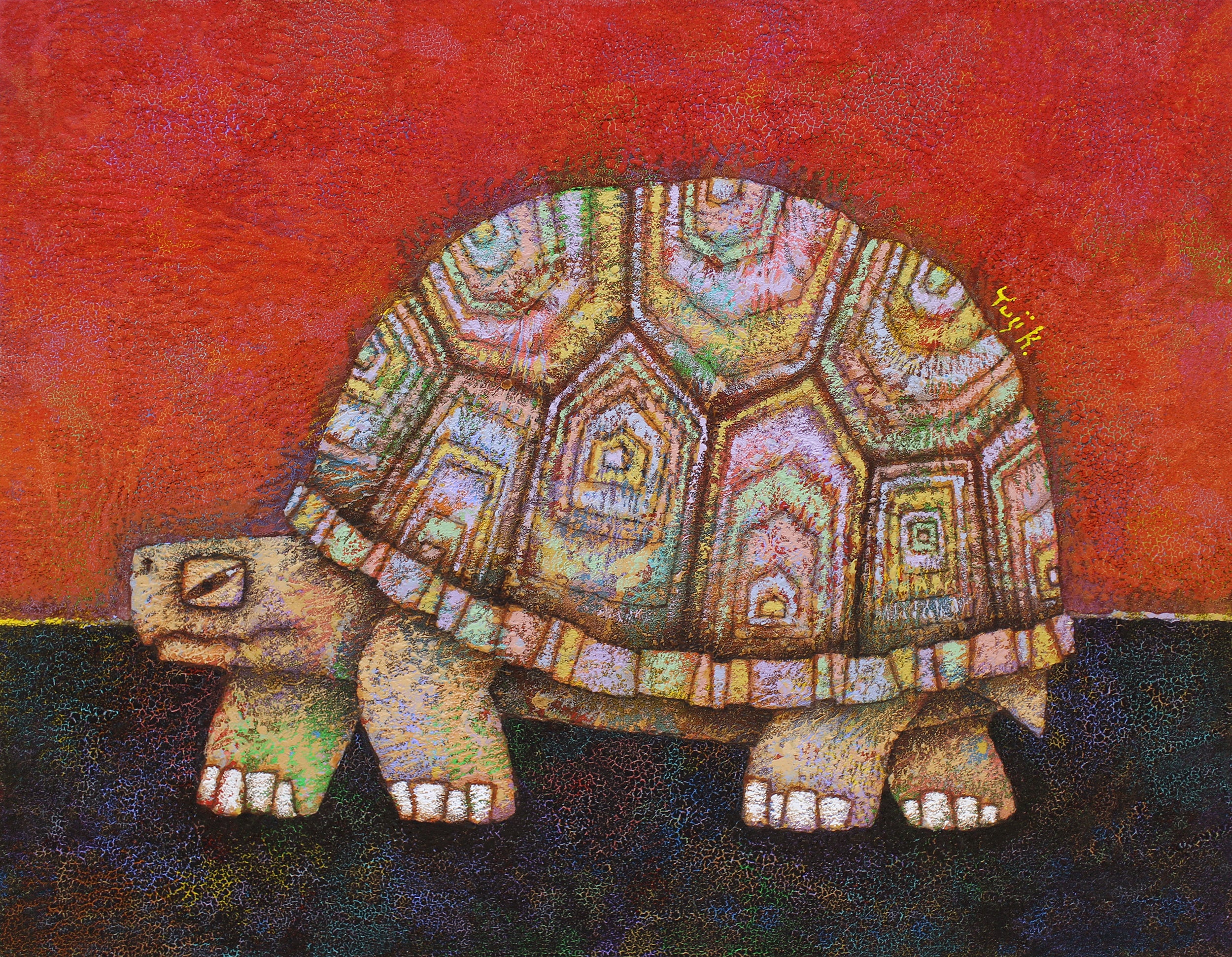 美術品 絵画 「三日月のZOO(バク)」 美術品 絵画 「三日月のZOO