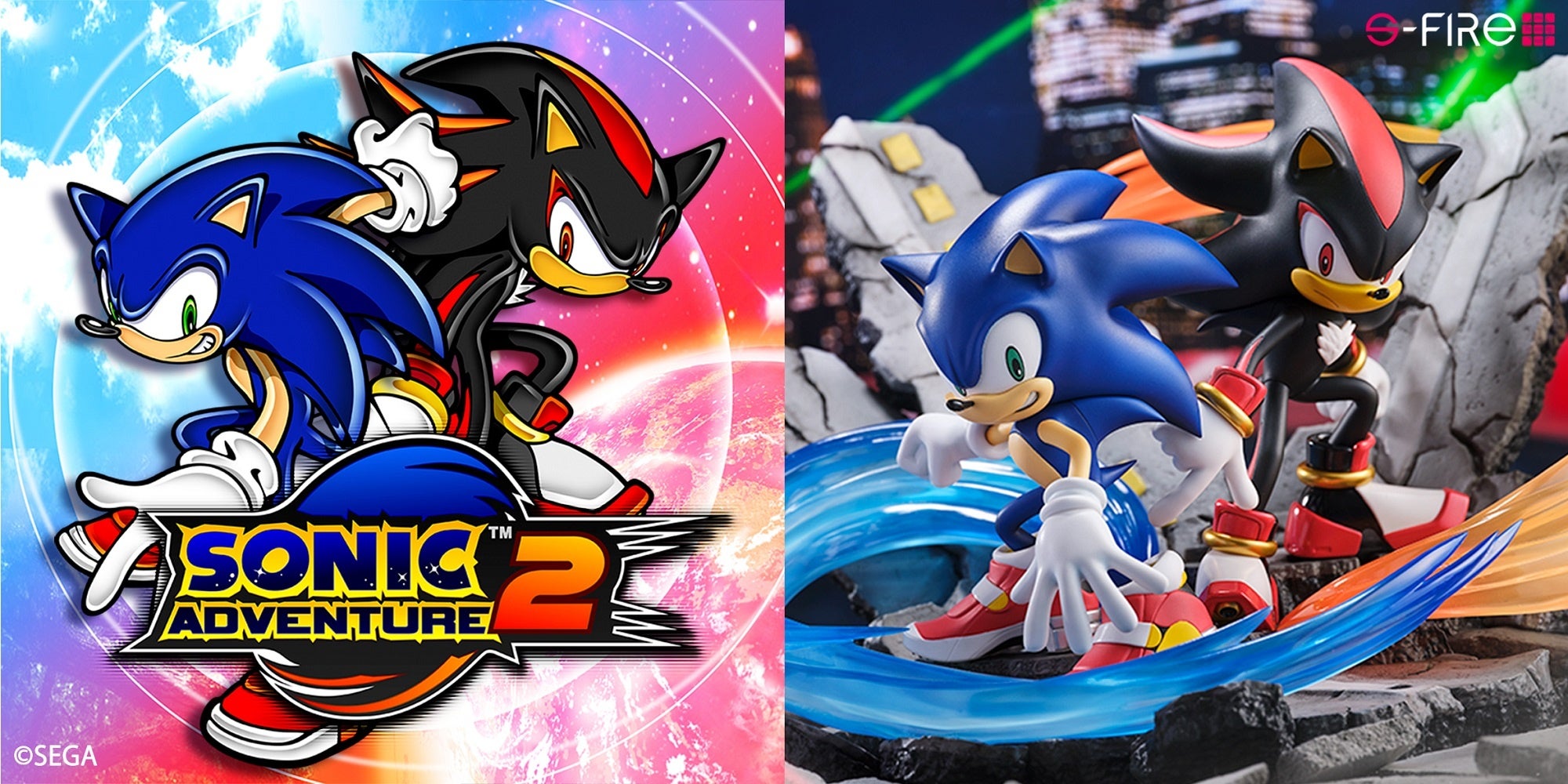 名作『ソニックアドベンチャー2』を象徴するパッケージイラストを立体