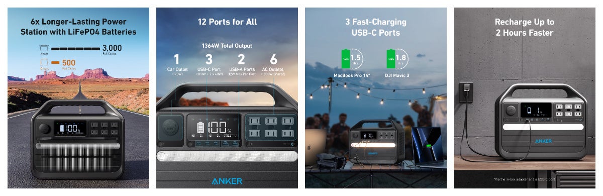 Anker】人気の⻑寿命ポータブル電源に大容量&持ち運びやすさを備えた