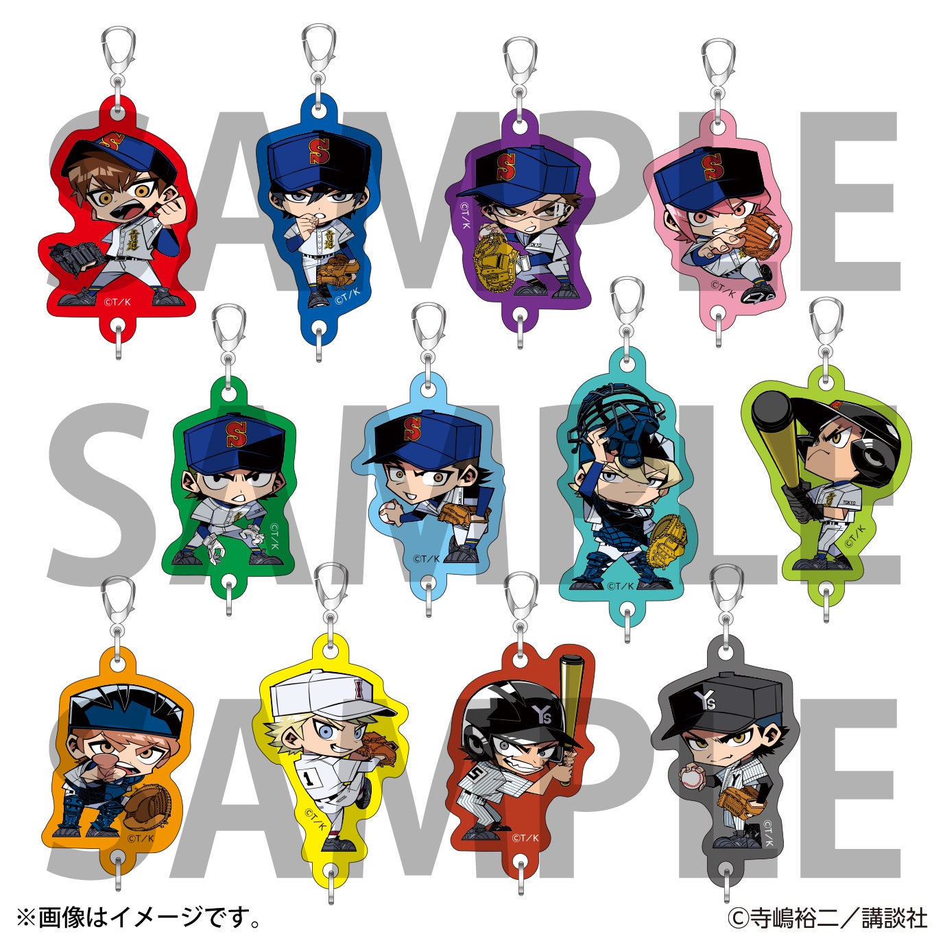 ダイヤのA 原画展 スクエア缶バッジ 9点セット ダイヤのA 原画展