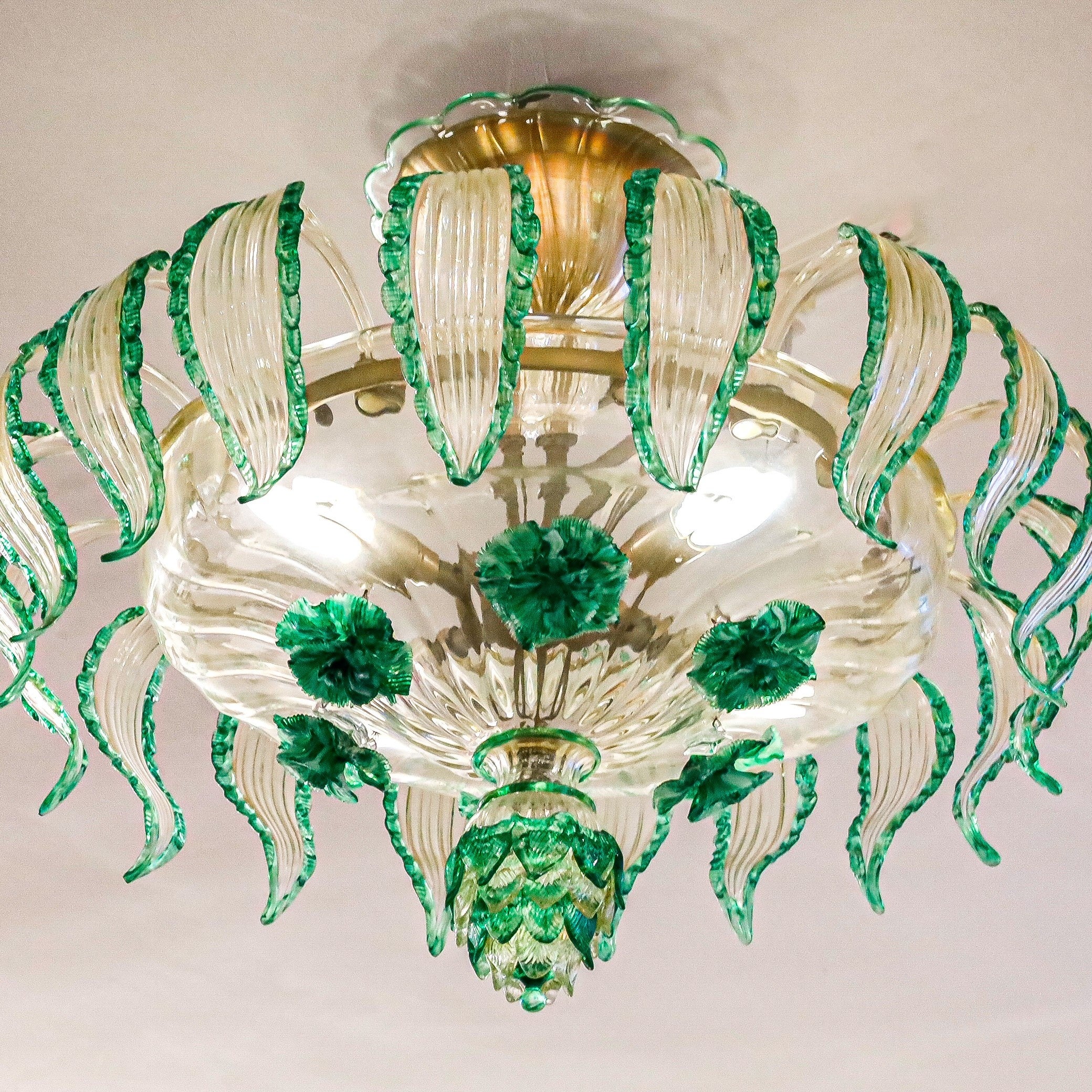 ✨緑色のイタリア製のガラスアート 【公式通販】