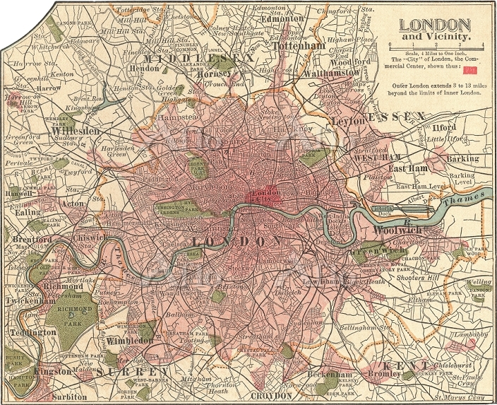 古地図 Harrods 1700年 古地図Harrods 1700年