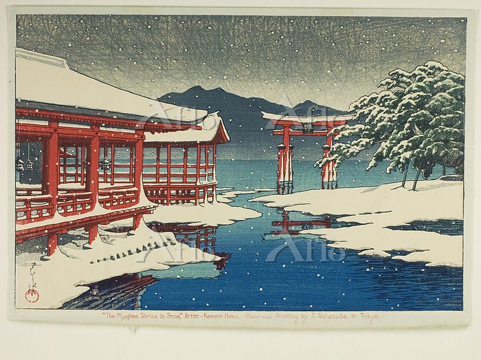 川瀬巴水「The Miyajima shrine in snow」宮島の雪 [210240274]の
