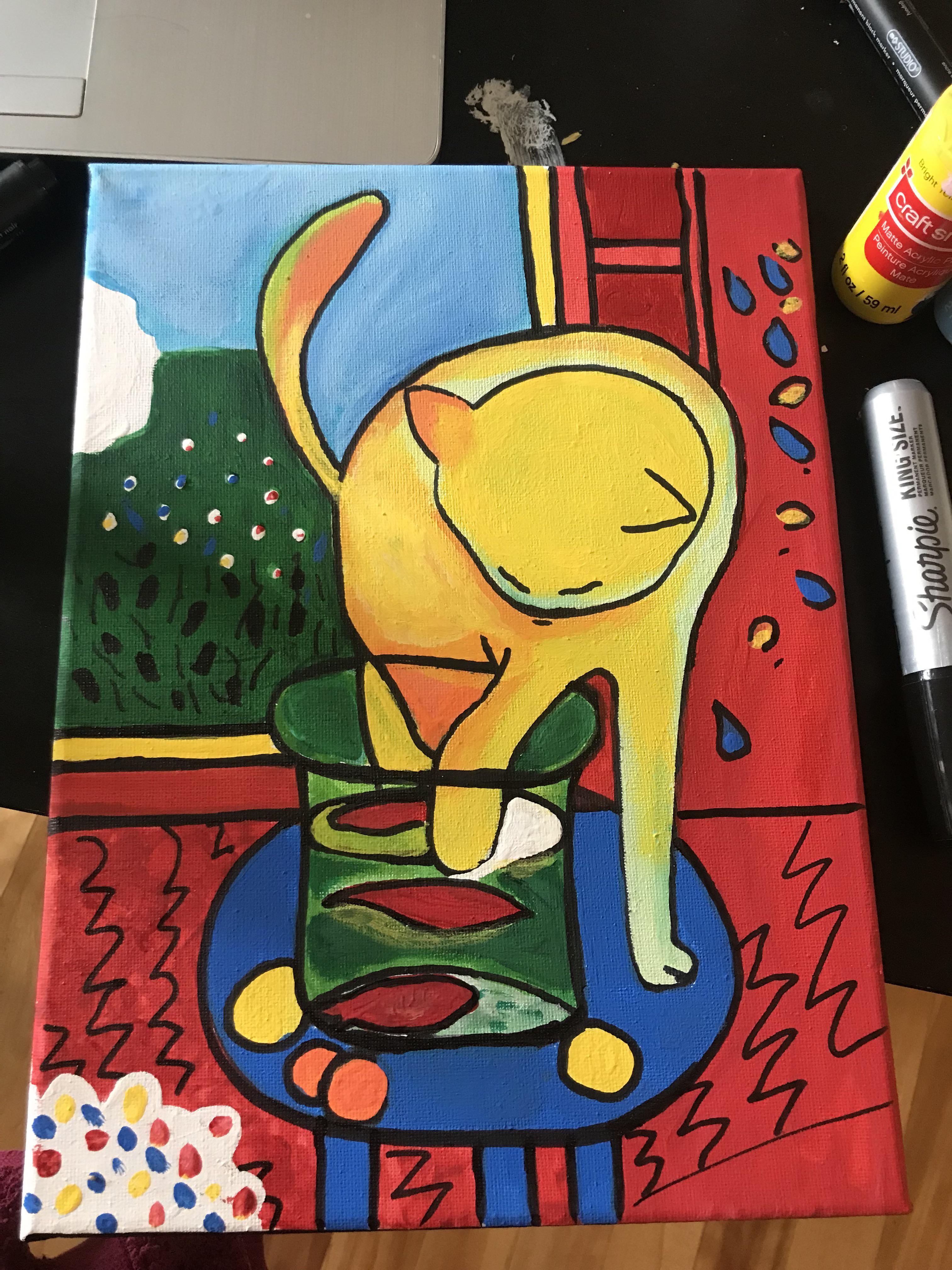 マティスの猫と金魚の模写 : r/painting