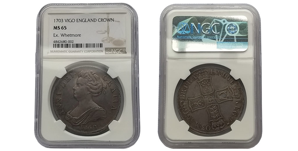 イングランド 1クラウン 1703年アン女王大型銀貨